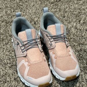 On Running Pink and Gray Sneakers